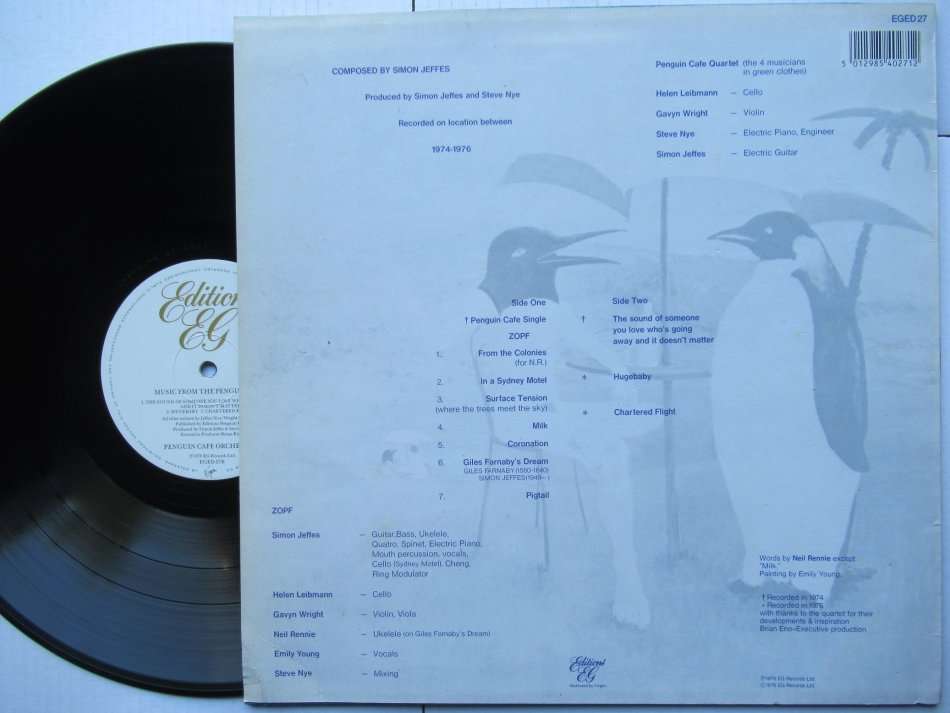 PENGUIN CAFE ORCHESTRA - MUSIC FROM THE PENGUIN CAFE - UK VG+ /VG+