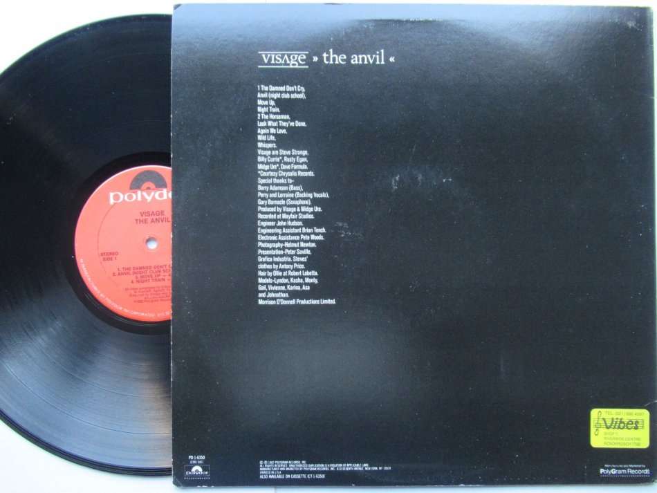 VISAGE - THE ANVIL - USA VG /VG+ WITH INSERT