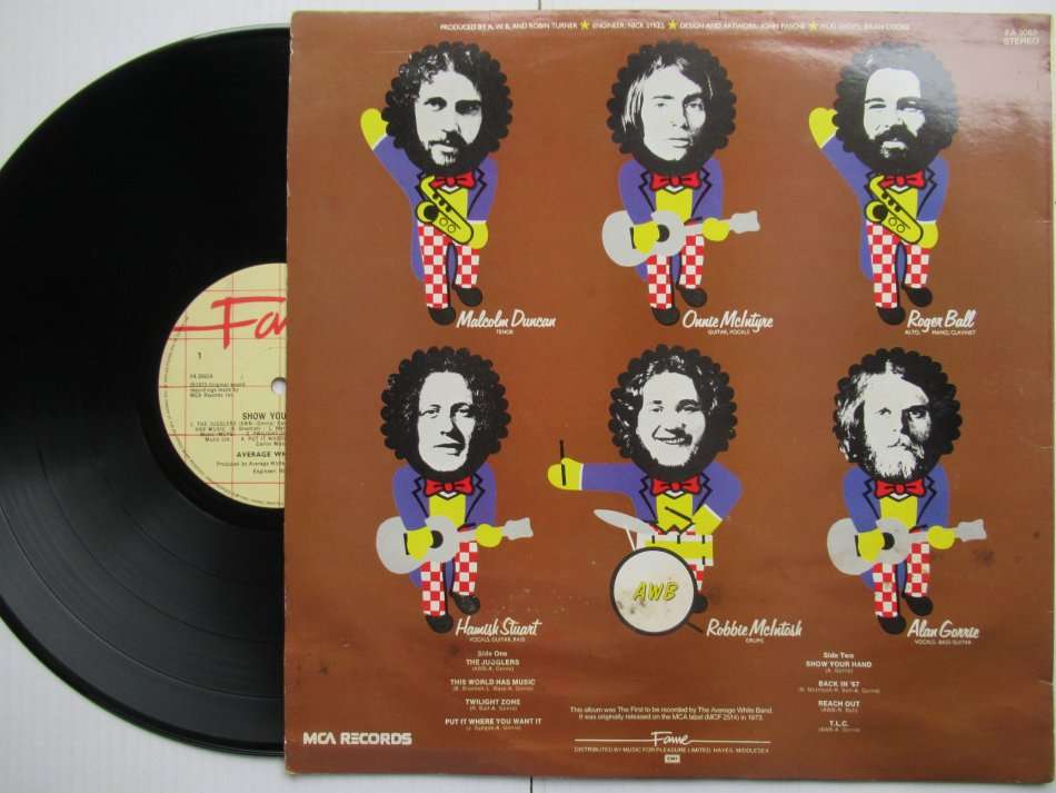 THE AVERAGE WHITE BAND - SHOW YOUR HAND - UK VG- / VG+