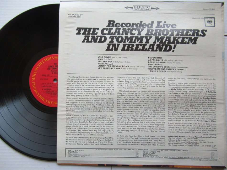 CLANCY BROTHERS & TOMMY MAKEM - LIVE IN IRELAND - USA VG/ VG+