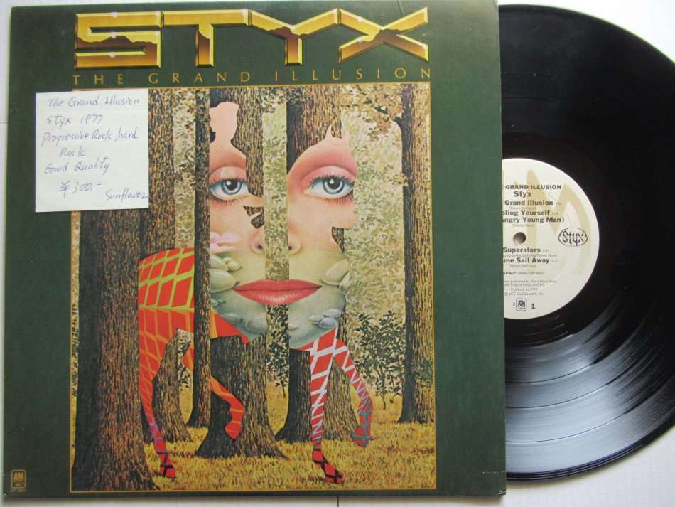 STYX - THE GRAND ILLUSION - USA VG+ /VG+ WITH INNER