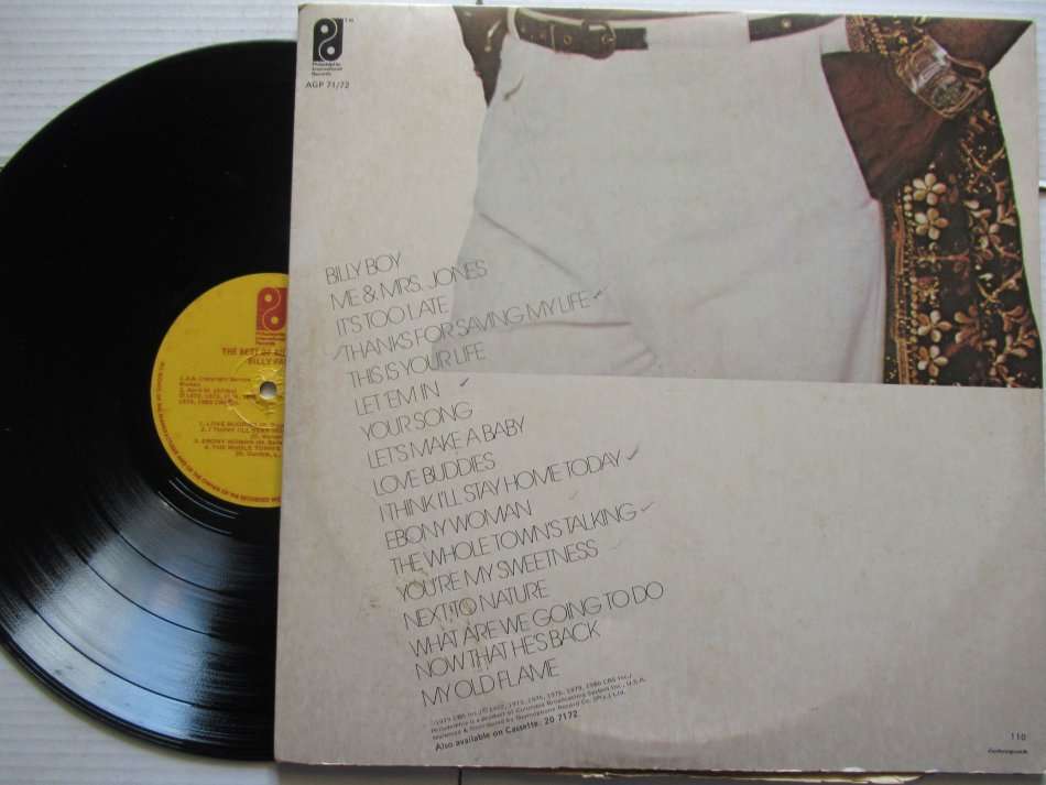 BILLY PAUL - BEST OF BILLY PAUL - RSA - VG+ /V 2 LP GATEFOLD