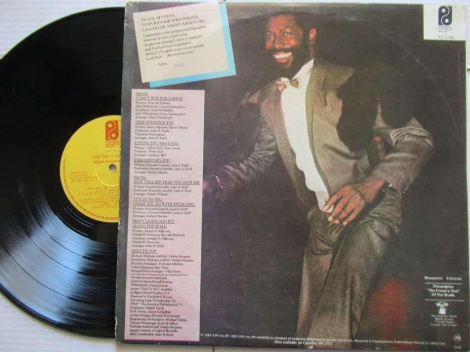 TEDDY PENDERGRASS - THIS ONE'S FOR YOU - RSA - VG /VG