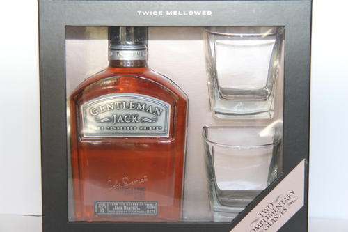 Jack Daniels Gentleman Jack 750ml Whiskey in Box and 2 Glasses