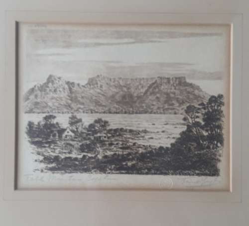 Tinus De Jongh Etching Table Mountain