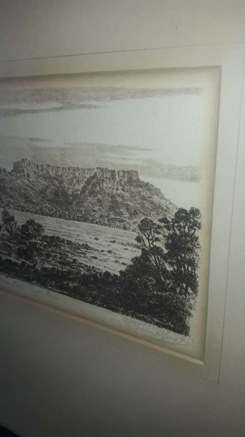Tinus De Jongh Etching Table Mountain
