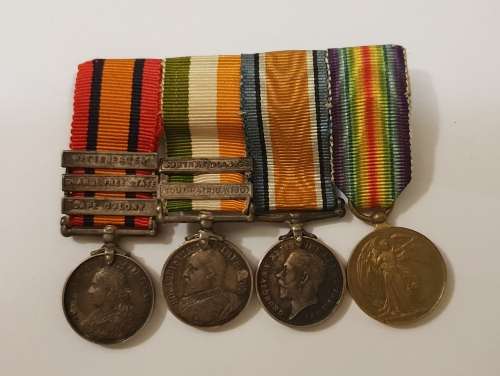 Set of 4 Miniature Medals ( QSA, KSA, British War Medal & Victory Medal )
