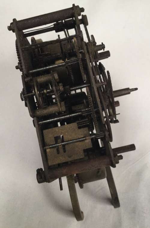 Clock mechanism as per photos, but no manufacturer's name visible