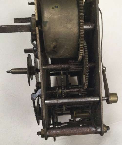 Clock mechanism as per photos, but no manufacturer's name visible