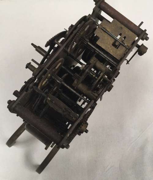 Clock mechanism as per photos, but no manufacturer's name visible