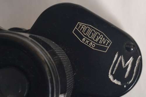 Binoculars from UDF 1950's....OIGEE....TROIGIGANT 6 x 30......calibration on right lens