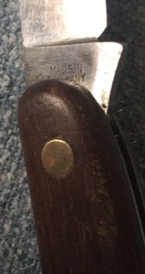 Vintage pruning knife, made by Schmidt & Sons Solingen....blade length 72 mm