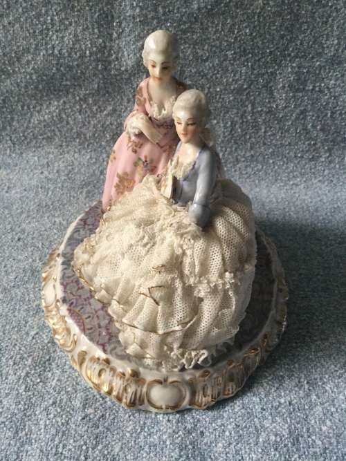 Dresden style made in Italy ornament. There are losses.