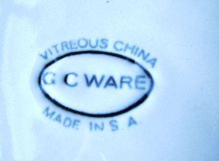 Retro G C ware vitreous china storage container with lid. Made in S.A. Approx. 20 H x 4 cm w