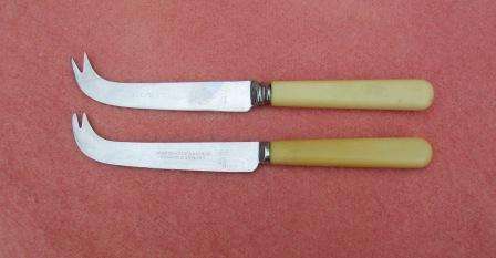 Retro 'Bone' Handled Cheese Knife. Made in England. Appox 18cms long. Priced per each
