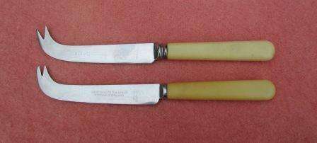 Retro 'Bone' Handled Cheese Knife. Made in England. Appox 18cms long. Priced per each