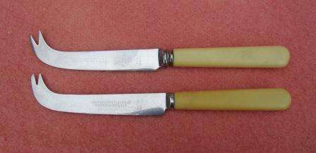 Retro 'Bone' Handled Cheese Knife. Made in England. Appox 18cms long. Priced per each
