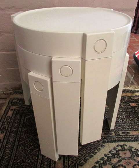 1970's Round Nest of Stacking Tables x 3. Made in Holland. App D30 x H30 cms. each.