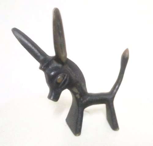 RARE 1950`S WALTER BOSSE black/gold on bronze `Donkey` figurine  Austria