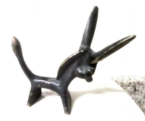 RARE 1950`S WALTER BOSSE black/gold on bronze `Donkey` figurine  Austria