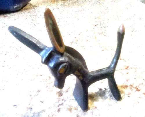 RARE 1950`S WALTER BOSSE black/gold on bronze `Donkey` figurine  Austria