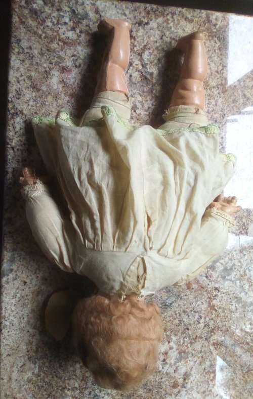 Antique Composition Mohair Doll length approximately 50 cms