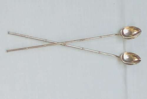 SILVER Serving spoons x 2 approximately 23 cms long