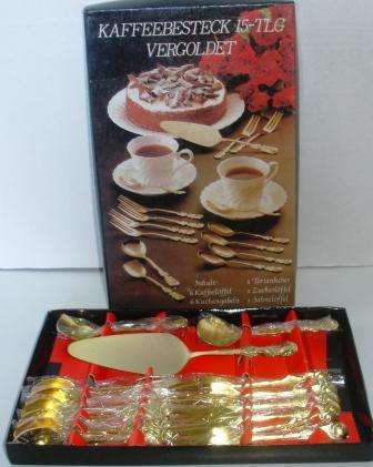 15 piece Cake cutlery set.Magnetic gold plated.Japan