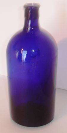 Vintage Blue Medicine Bottle"K.B.T. 5128" x 2. Approx.28H x 10 D