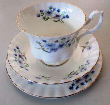 Richmond "Blue Rock" bone china trio. Made in England