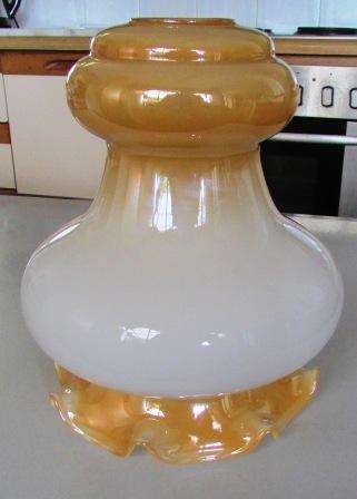 Vintage "milk" glass shade. Approx. 21cmh x 18d