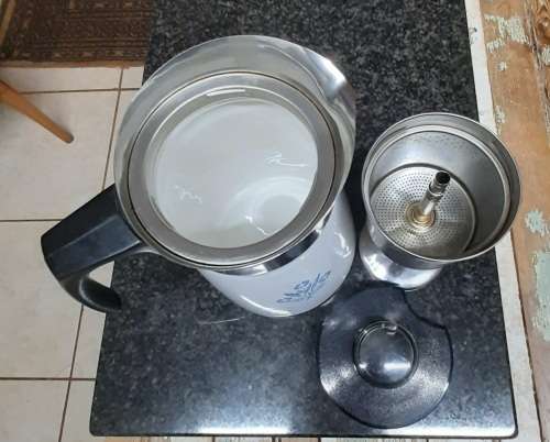 Corningware Cornflower Blue Stove Top P-146 6 cup Coffee pot percolator