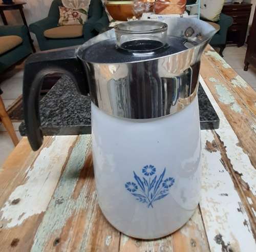 Corningware Cornflower Blue Stove Top P-146 6 cup Coffee pot percolator