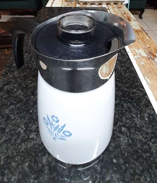 Corningware Cornflower Blue Stove Top P-146 6 cup Coffee pot percolator