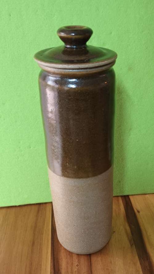 Hand Made Pottery `PASTA` Canister vintage approximately H 35 x X 10 cms