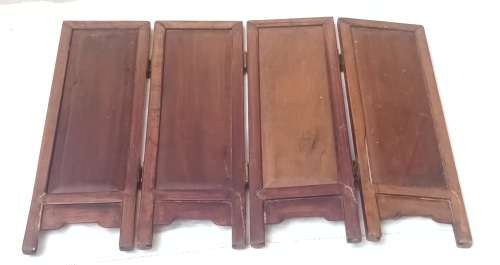 Chinese Asian 4x wood panel hand painted on Silk folding screen landscape pattern small