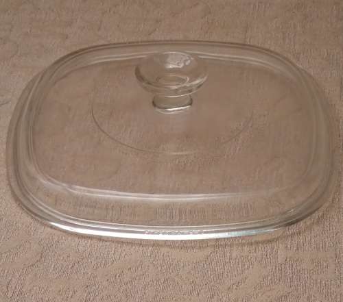 CORNINGWARE Pyrex A-9-0 Lid clear square glass approximately 22 x 22 x H5 cms