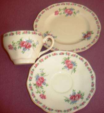 Wedgwood - 'Harmony Rose' - Trio circa 1938