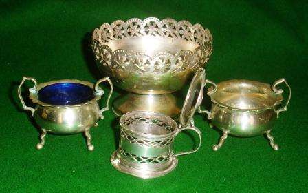 3 x Salts, 1 x Bowl epns