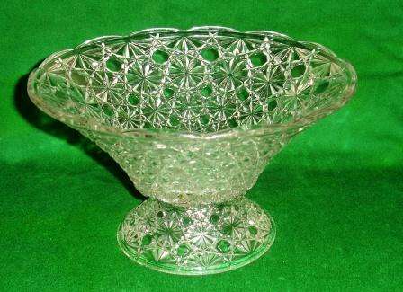 Ornate glass bowl on foot