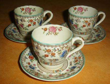 Copeland Spode 'Royal Jasmine' 3 x Duo's. Made in England