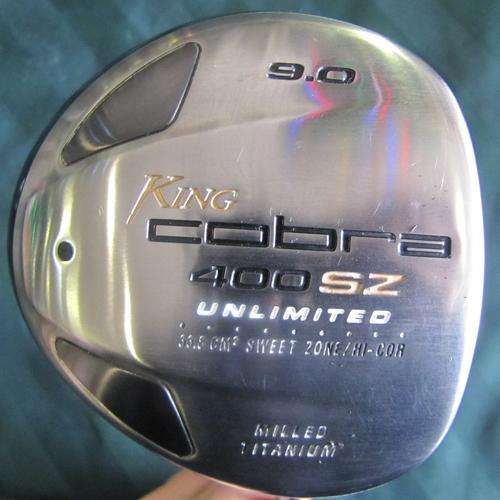 KING COBRA 400SZ UNLIMITED 9 DEGREE DRIVER, S-FLEX GRAPHITE SHAFT AND COBRA GRIP, CLUB GLOVE COVER