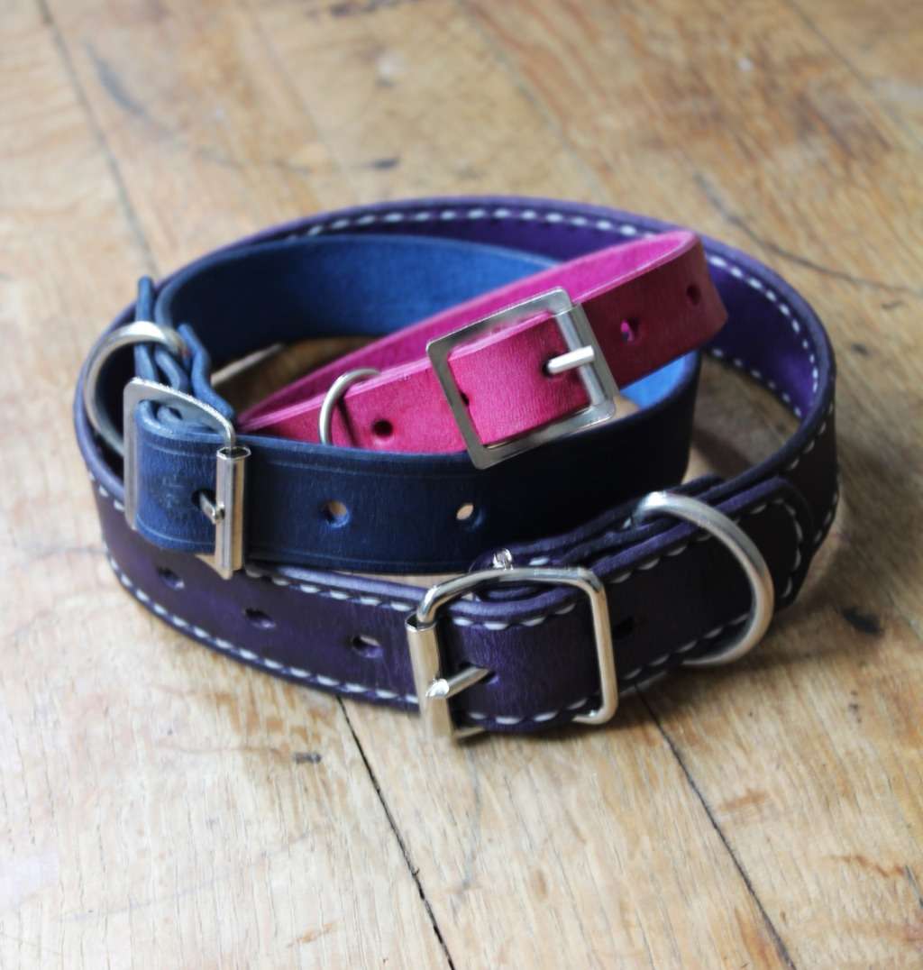 High Quality Leather Dog Collar Tan(Large)