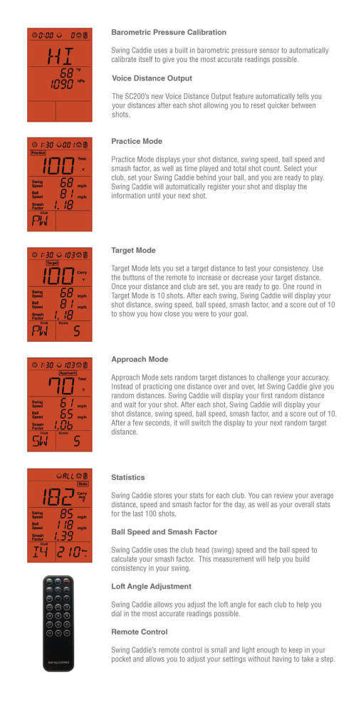 Portable Golf Swing Monitor - Swing Caddie 2