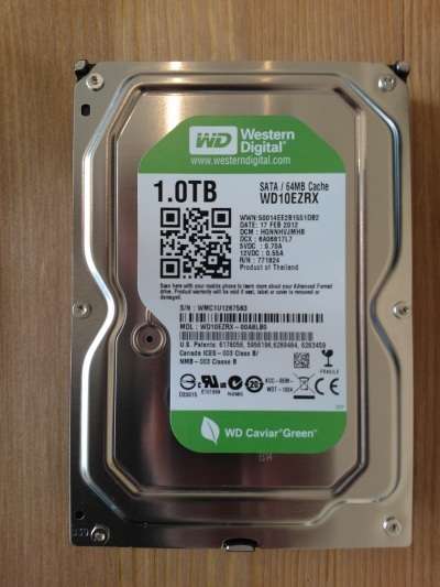 Western Digital WD Green WD10EARS 1TB 5400 RPM 64MB Cache SATA 3.0Gb/s 3.5" Internal Hard Drive Bare