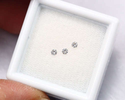 Diamond 3Pcs x 0.03cts  GH Color SI1 Natural Loose White Diamond TCW 0.09cts