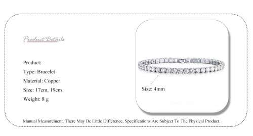 Luxury 4mm Tennis Bracelets Iced Out Chain Crystal Bracelet For Women