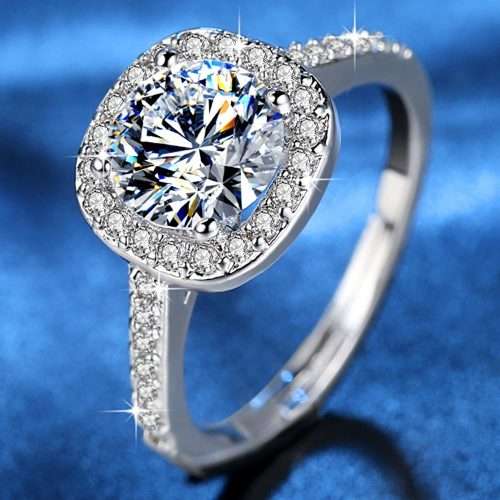 Luxury 1.30ct Gold Plated **Simulated Diamond Ring** Cushion Look Design wedding Ring for Women