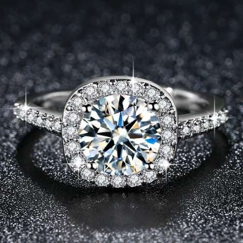 Luxury 1.30ct Gold Plated **Simulated Diamond Ring** Cushion Look Design wedding Ring for Women