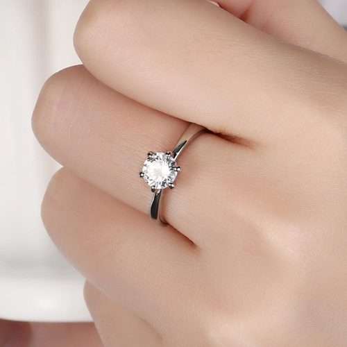 Princess White Crystal Sapphire Gem Ring,Earrings and Pendant Set Gold Plated Wedding Ring